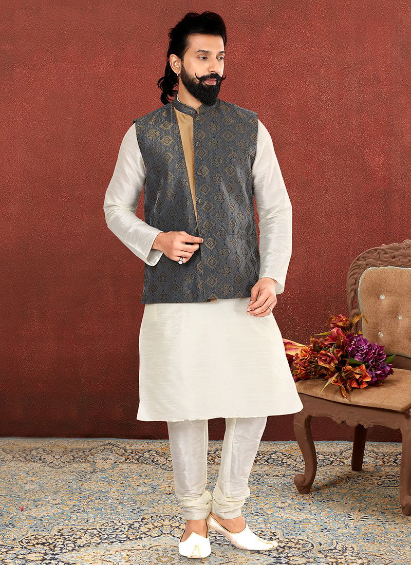 Vastra Swarg Party Wear Wholesale Kurta Pajama With Jacket Collection